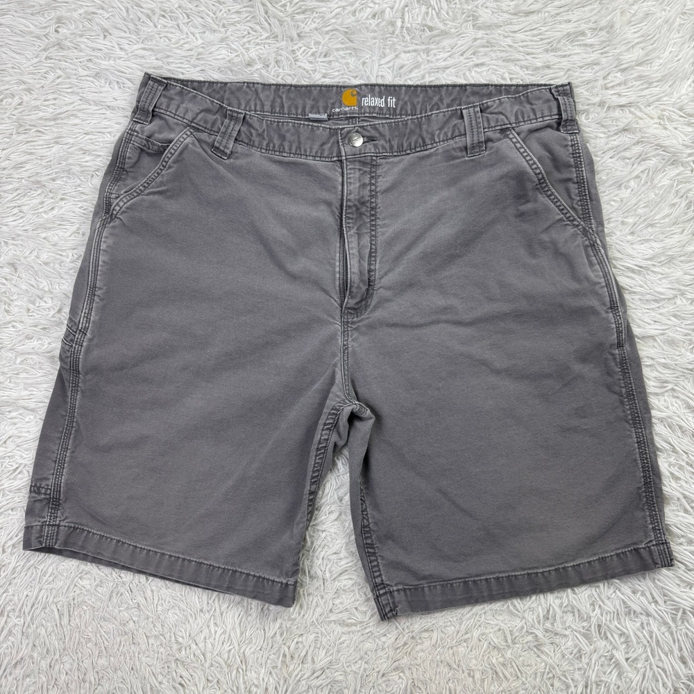 Carhartt Shorts Mens 40 Gray Relaxed 9" Rigby Dungaree Short Pockets Outdoors